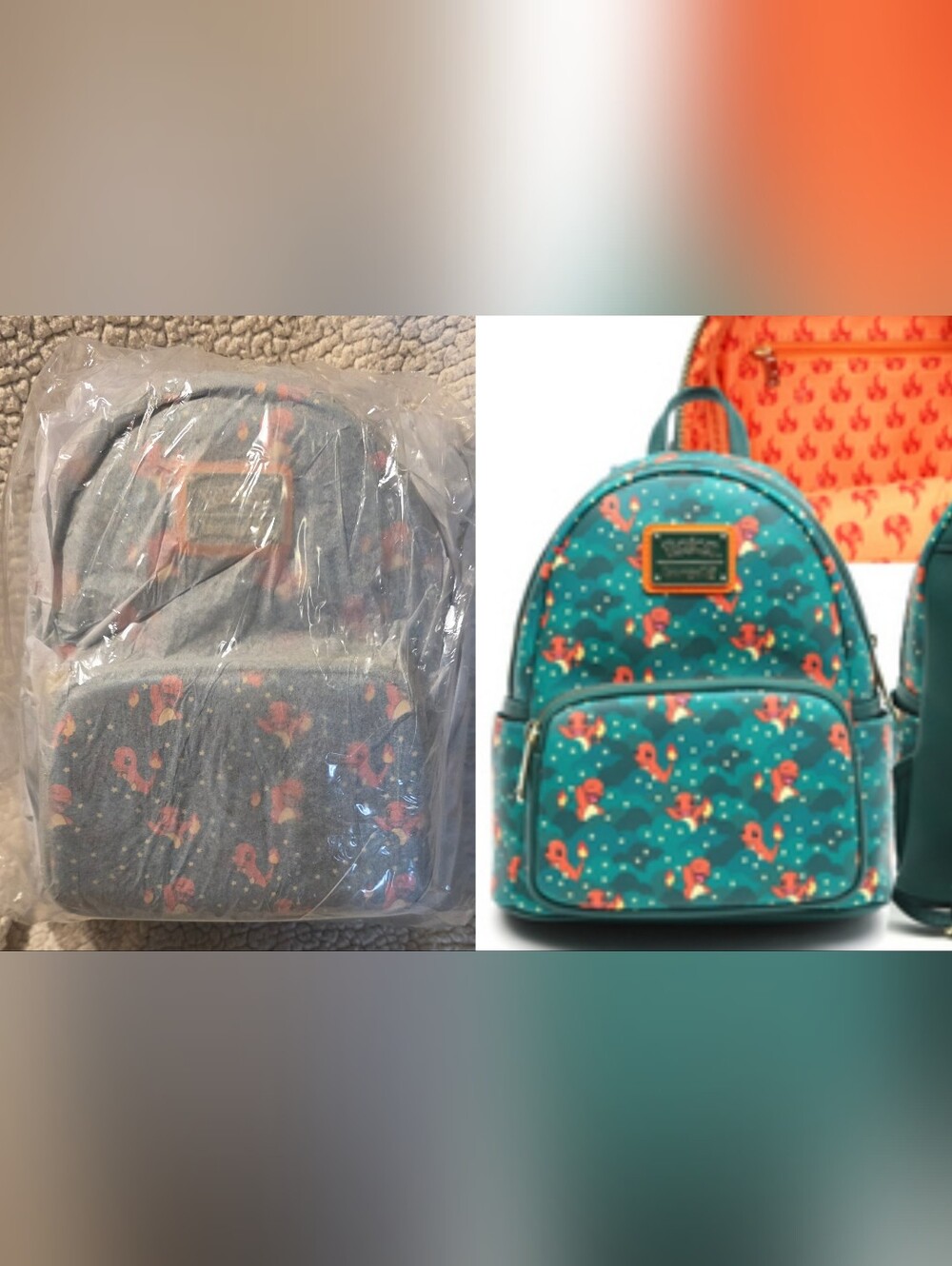 Loungefly Pokemon Charmander Mini Backpack All Over Print BAM Exclusive NEW